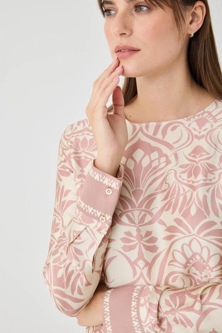 Zanetti 1965 Blusa in viscosa con motivo floreale In Saldo
