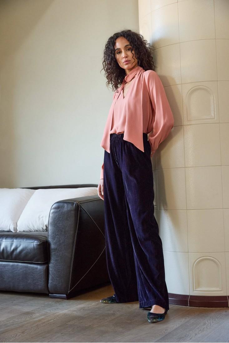 Zanetti 1965 Blusa con sciarpina in misto seta Moda