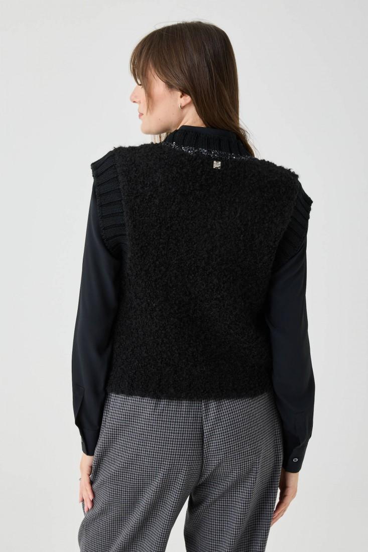 Zanetti 1965 Caldo gilet con dettagli luminosi Qualità Garantita