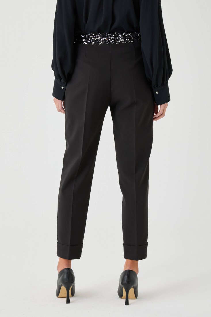 Zanetti 1965 Pantalone stretch con paillettes Economico