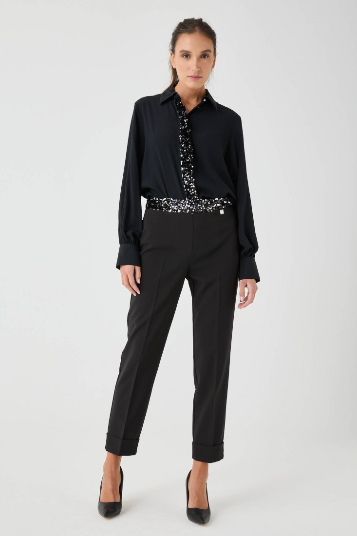 Zanetti 1965 Pantalone stretch con paillettes Economico