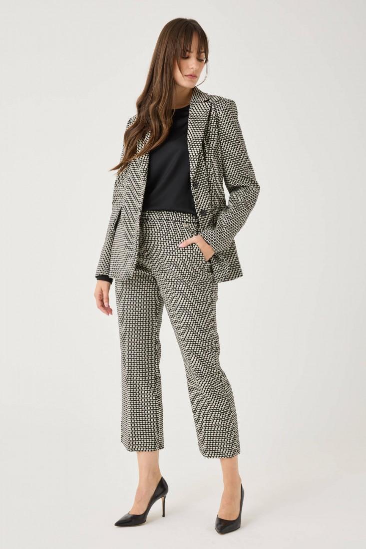 Zanetti 1965 Pantaloni ropped in punto milano jacquard Online