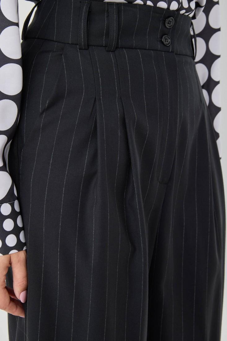 Zanetti 1965 Pantalone ampio gessato Vendita Calda