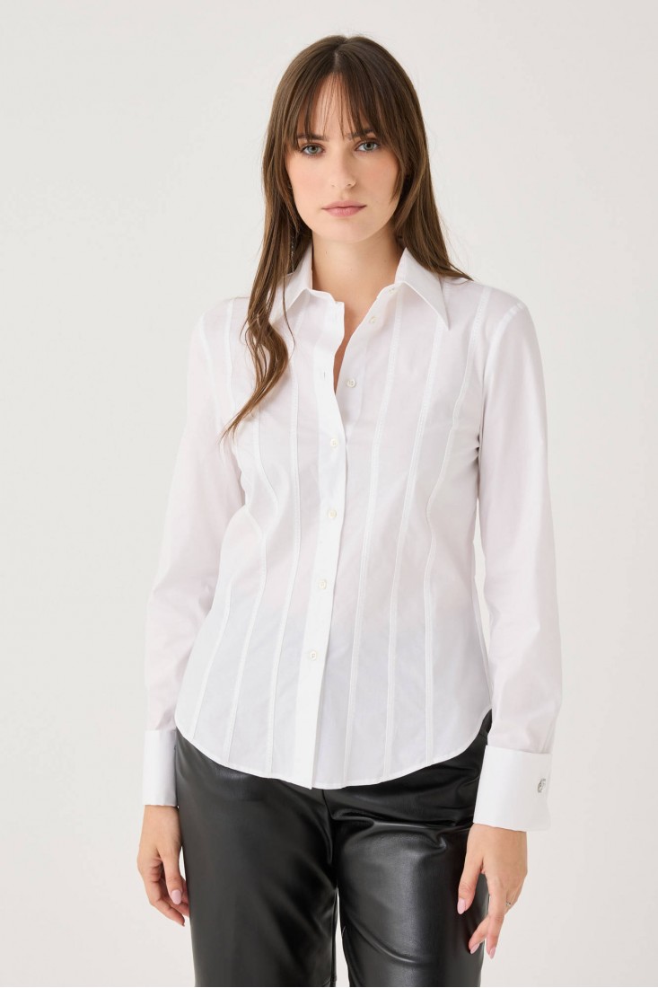 Zanetti 1965 Camicia con ricami verticali Vendite Flash