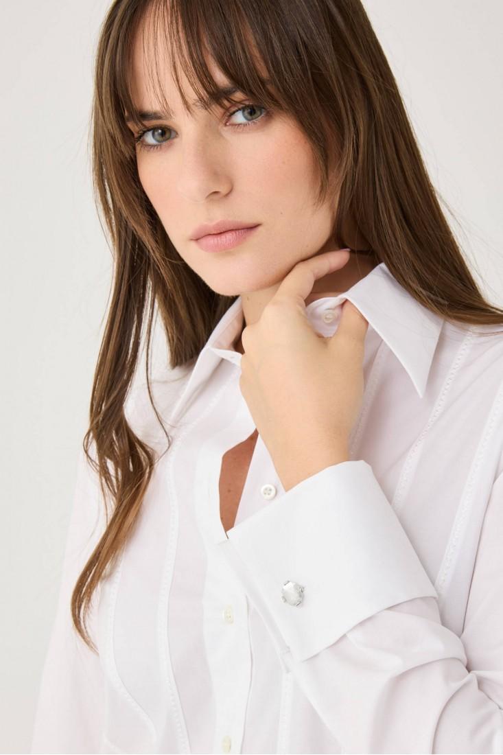 Zanetti 1965 Camicia con ricami verticali Vendite Flash