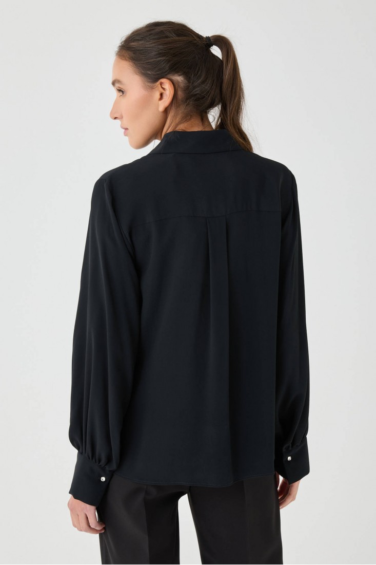 Zanetti 1965 Camicia con paillettes in crepe de chine Nuova