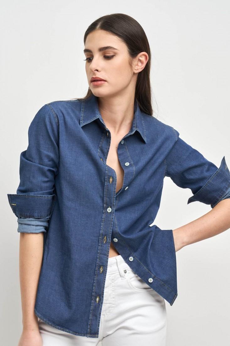 Zanetti 1965 Camicia in denim stretch STEFY Officina