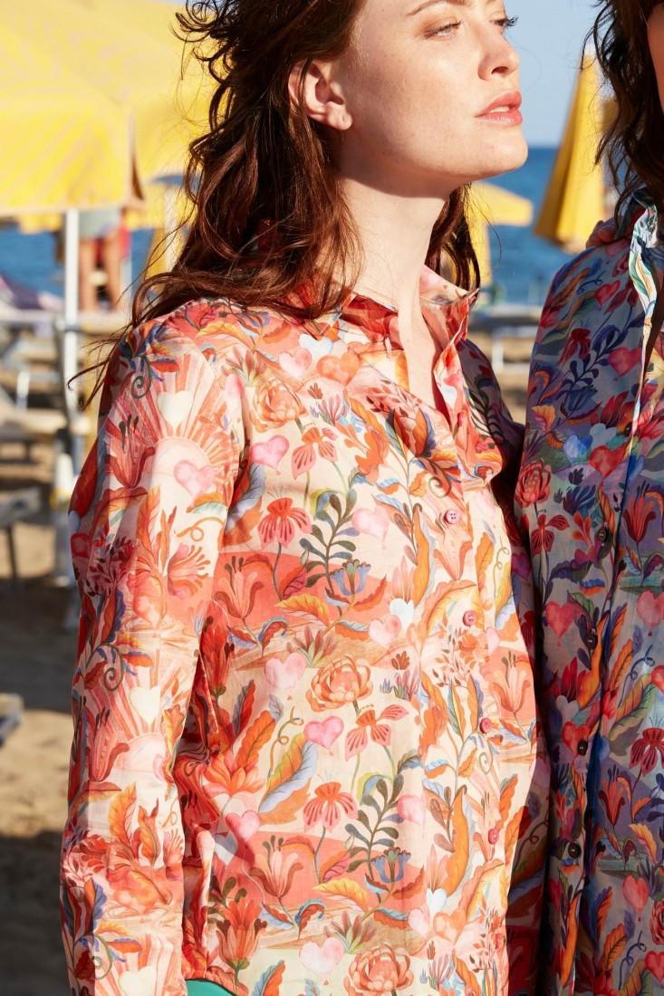Zanetti 1965 Camicia in cotone stampato LIberty Vendita