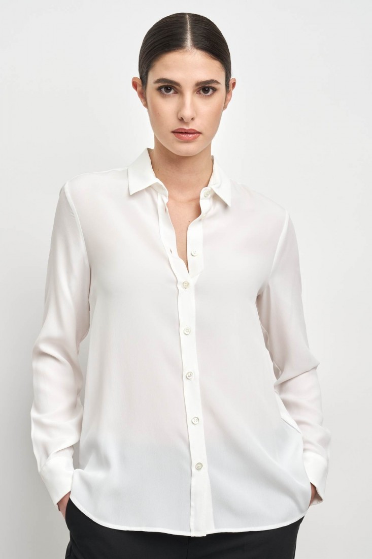 Zanetti 1965 Camicia morbida in crepe de chine Promozione
