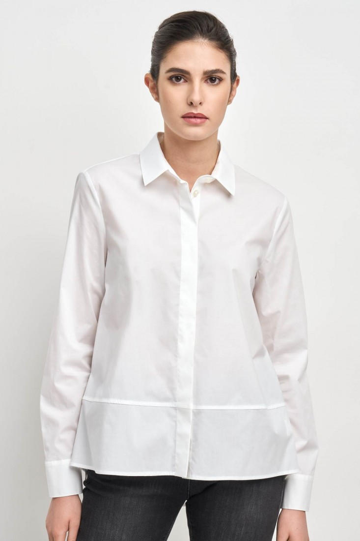 Zanetti 1965 Camicia asimmetrica in cotone Pezzi Unici