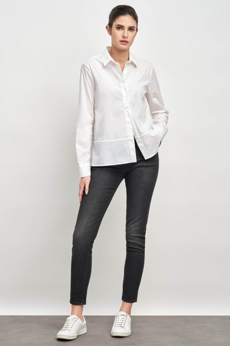 Zanetti 1965 Camicia asimmetrica in cotone Pezzi Unici