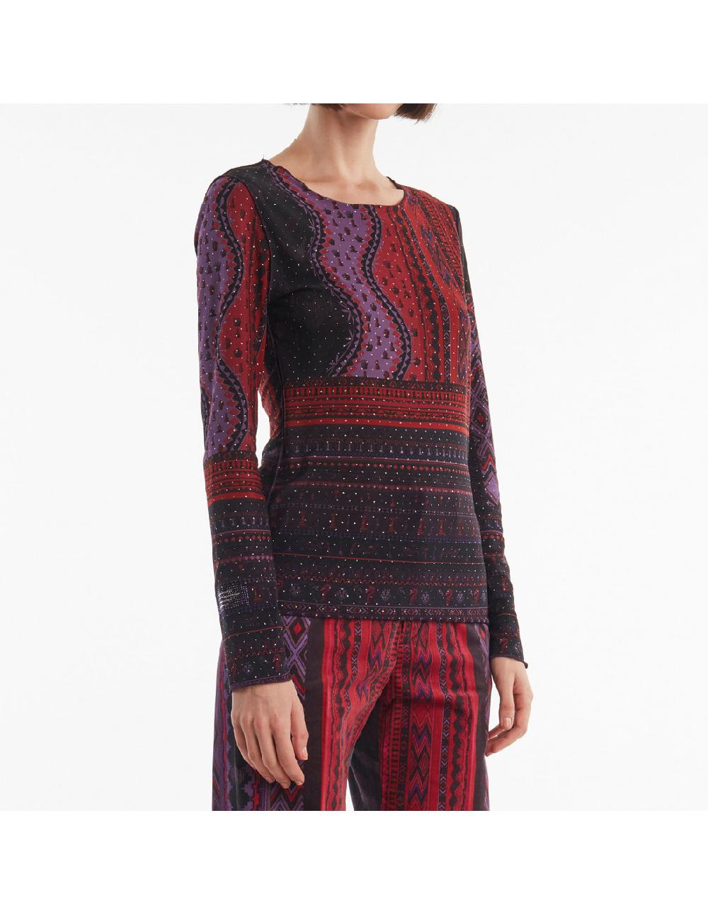 Angelo marani T-SHIRT ST SCACCHI IN TULLE Outlet