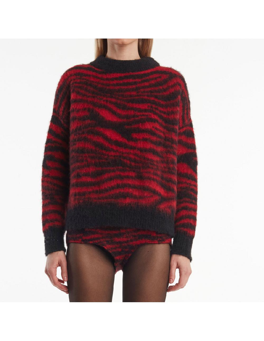 Angelo marani MAGLIA ZEBRA GARZATA IN ALPACA Fino Al -60%